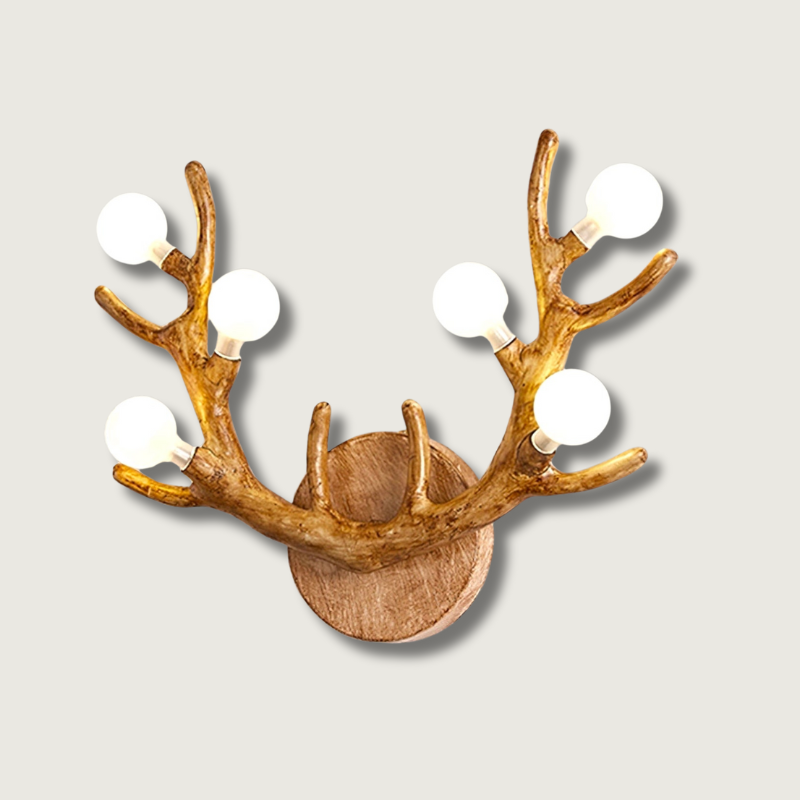 CiervoLuz - Lámpara de Pared de Madera con Diseño Natural