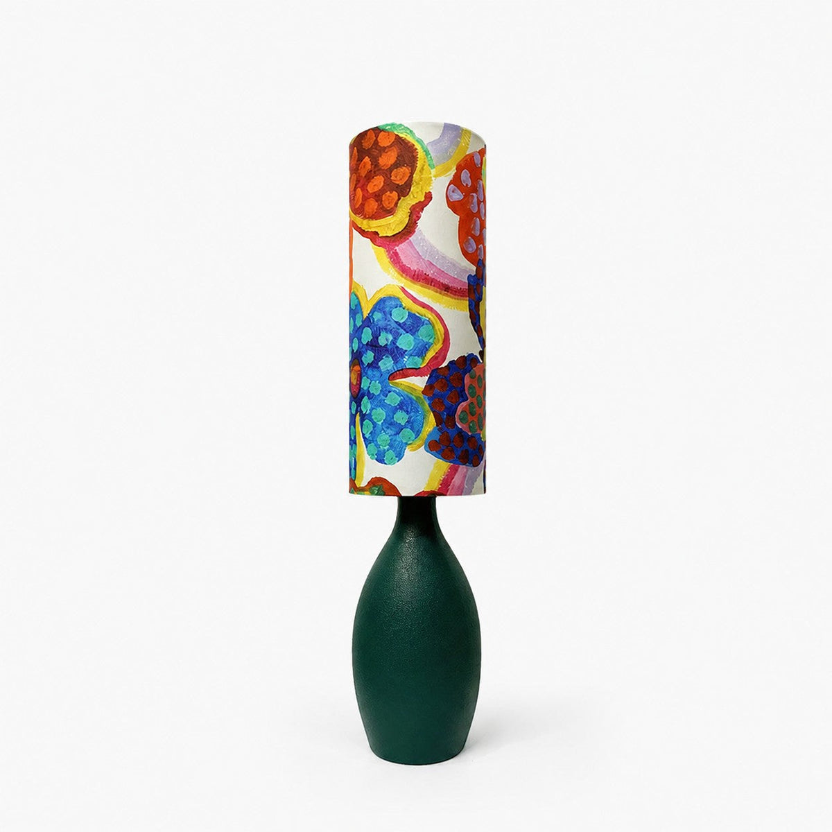 Lámpara de mesa de cerámica Zinara – con pantalla multicolor