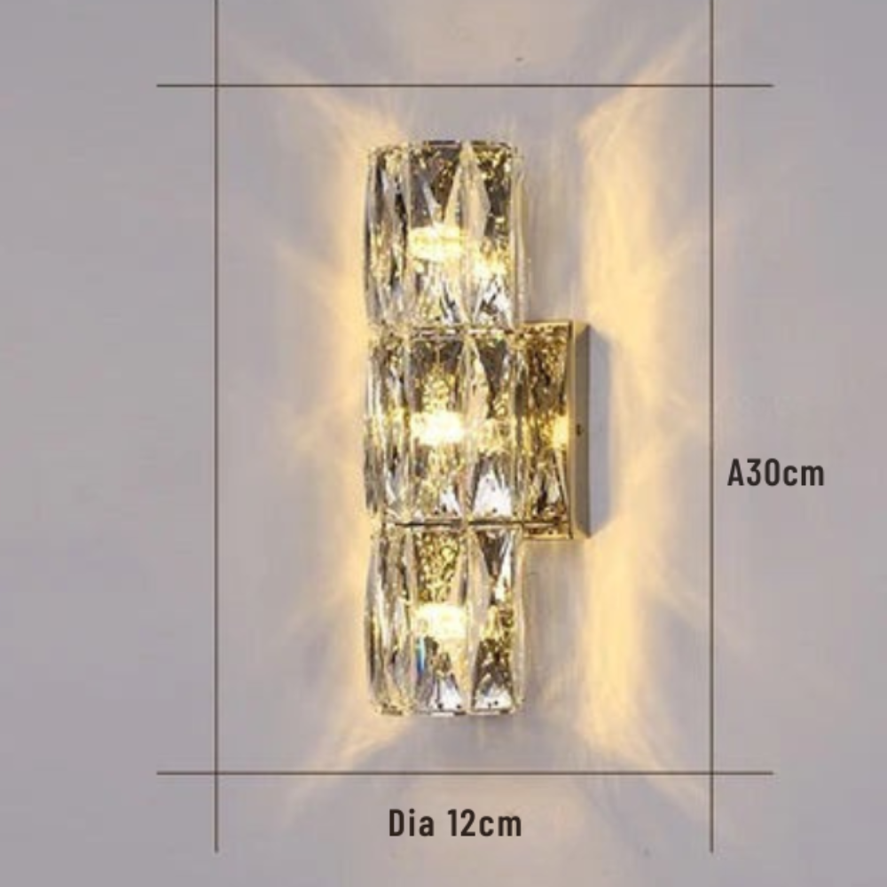 Fyvela - Lámpara de Pared Larga de Cristal para Dormitorio Elegante - Iluminación Suave y Agradable, Diseño Sofisticado