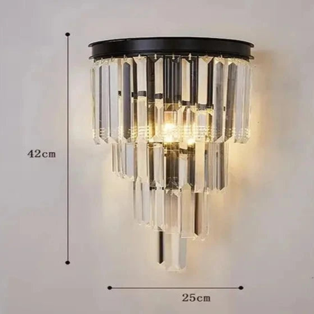 Zirene - Aplique de Pared de Cristal Elegante para Iluminación Sofisticada - Luz Cálida Ideal para Dormitorios y Salas de Estar