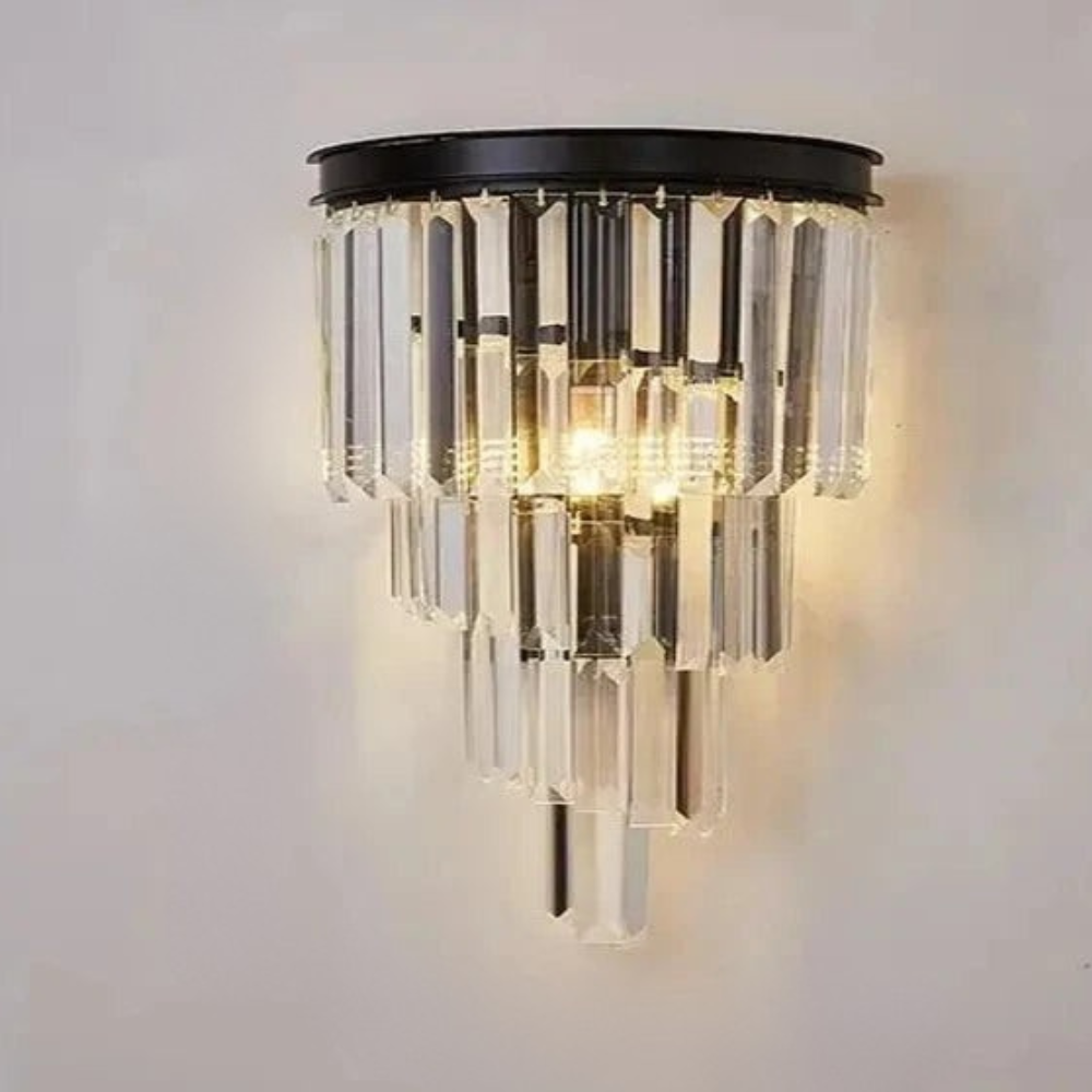 Zirene - Aplique de Pared de Cristal Elegante para Iluminación Sofisticada - Luz Cálida Ideal para Dormitorios y Salas de Estar