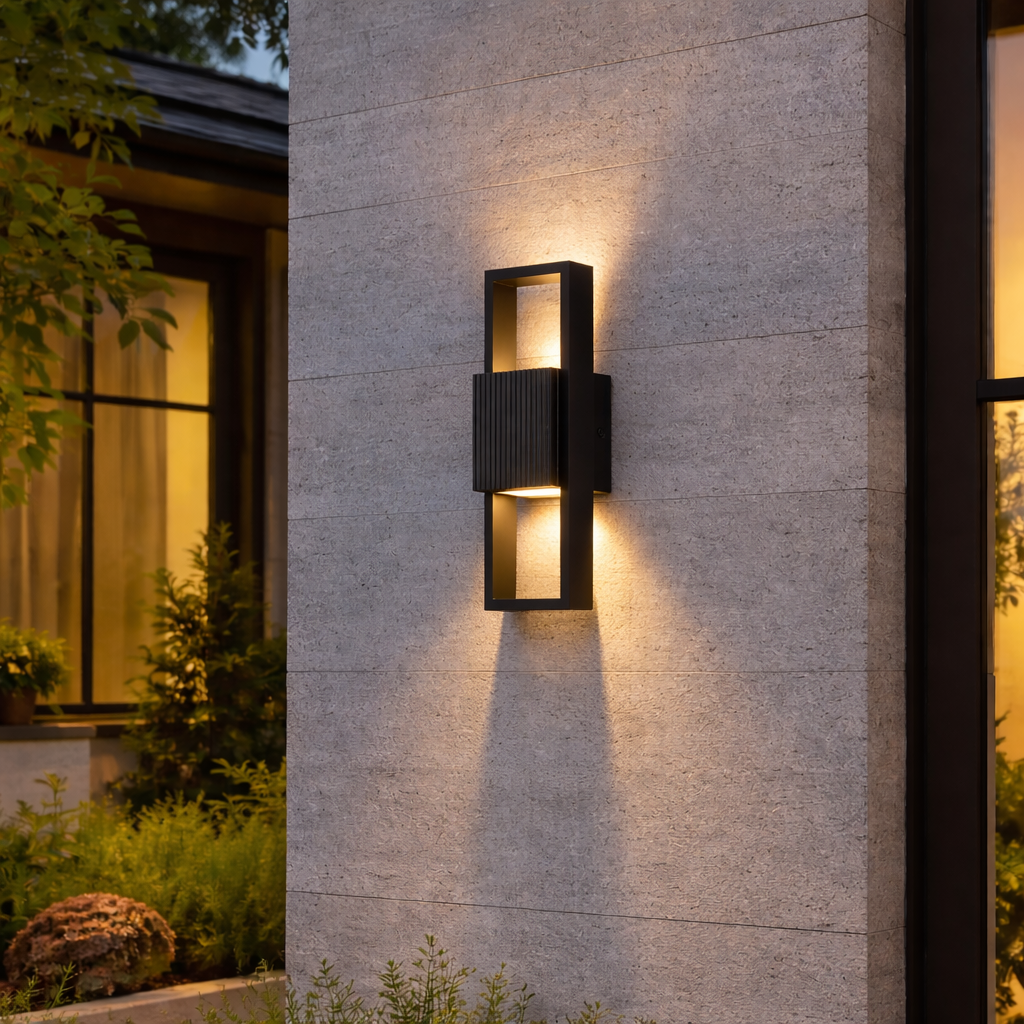 Aplique de pared exterior LED Ribela – alto 46 cm