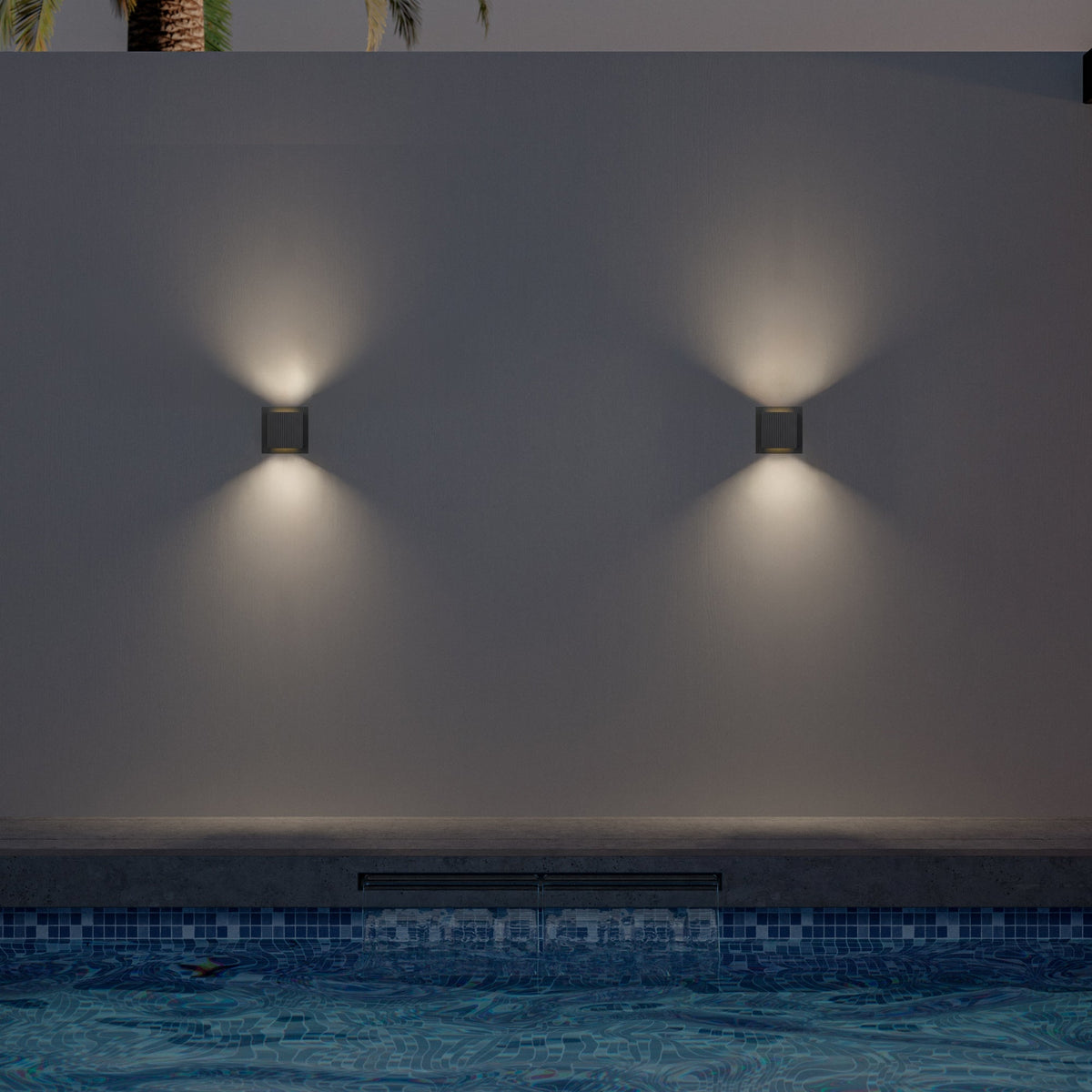 Aplique de pared exterior LED Surquela en una fachada moderna – imagen 2