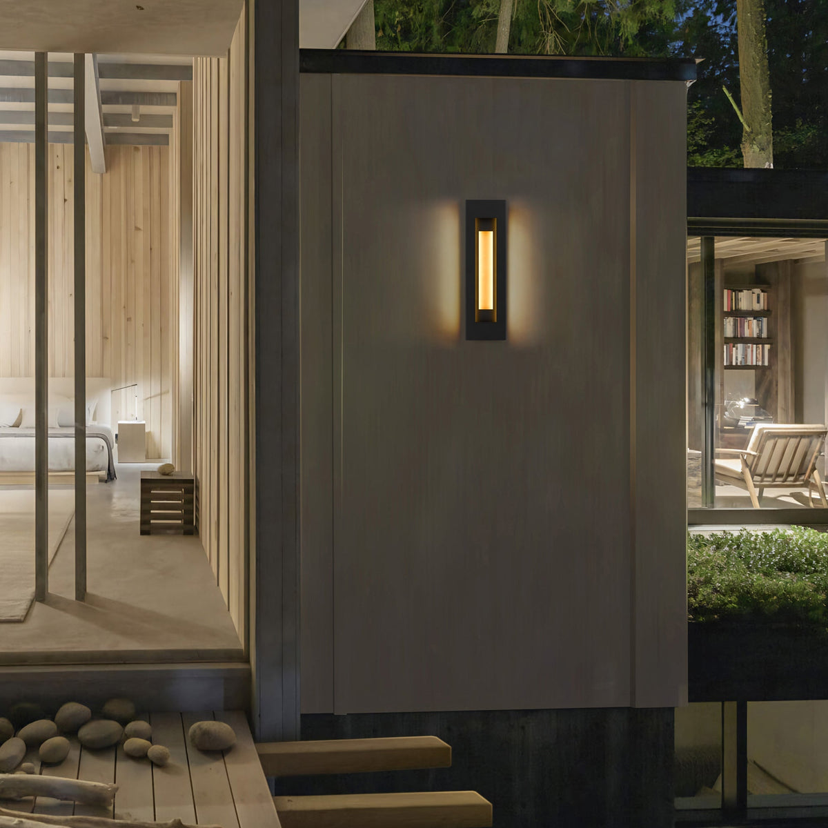 Aplique de pared exterior LED Nivela en una fachada contemporánea – imagen 6