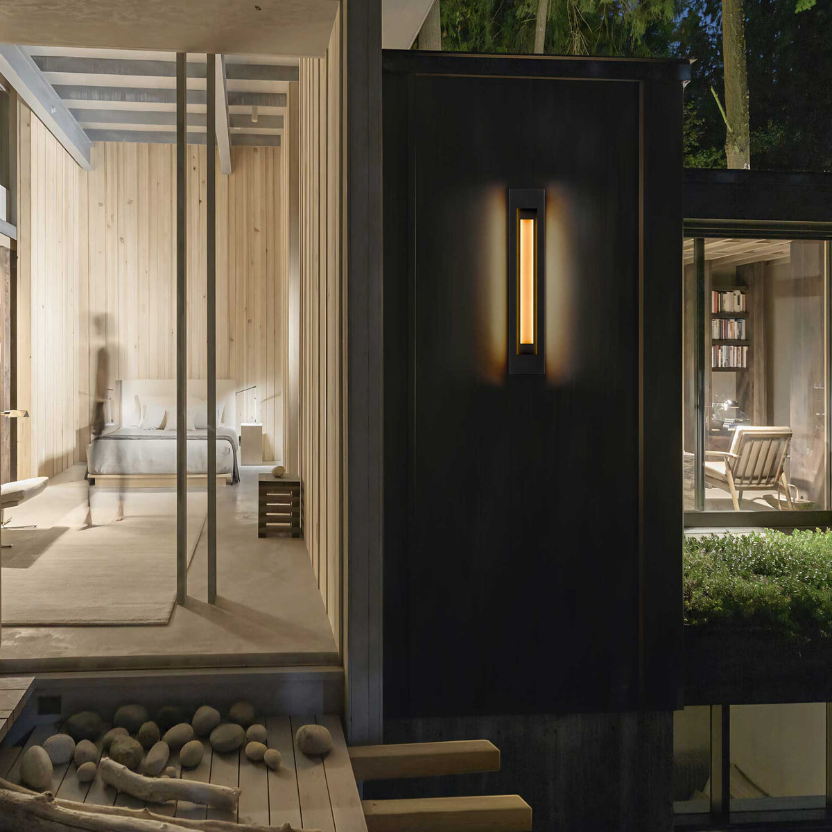 Aplique de pared exterior LED Nivela en una fachada contemporánea – imagen 7