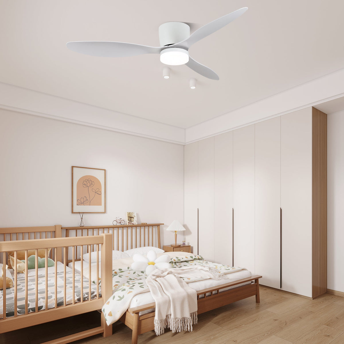 Ventilador de techo con luz Soplana en un salón acogedor – imagen 7
