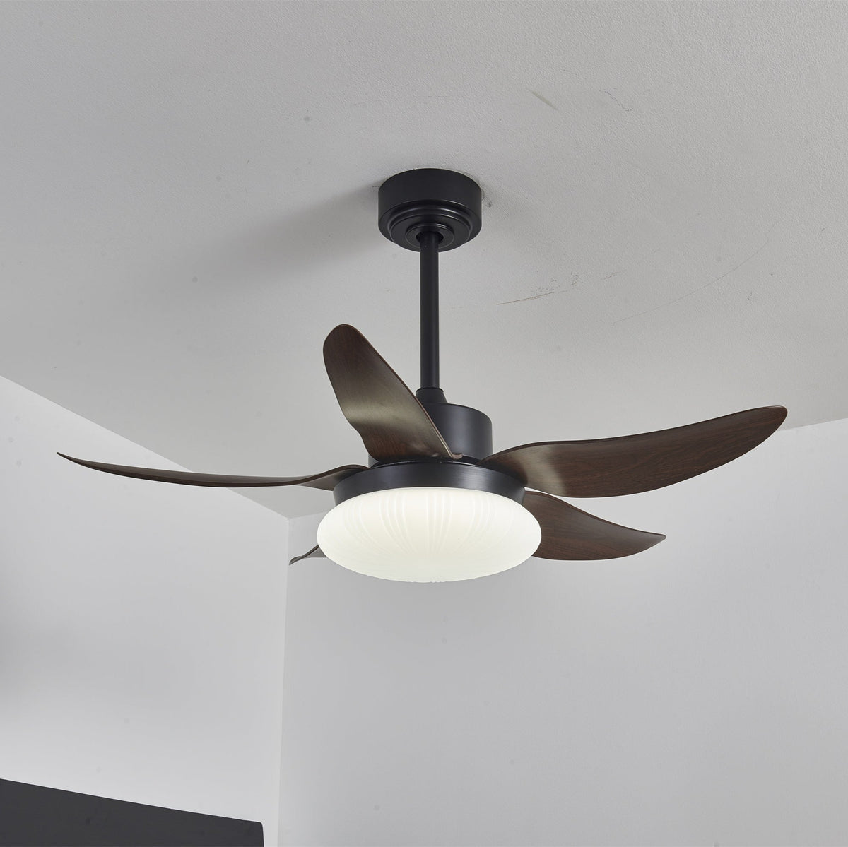 Ventilador de techo con luz Palmira en un dormitorio tranquilo – imagen 8