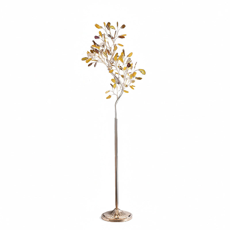 Lámpara de pie árbol con hojas de ágata Jaspira – ágata amarilla