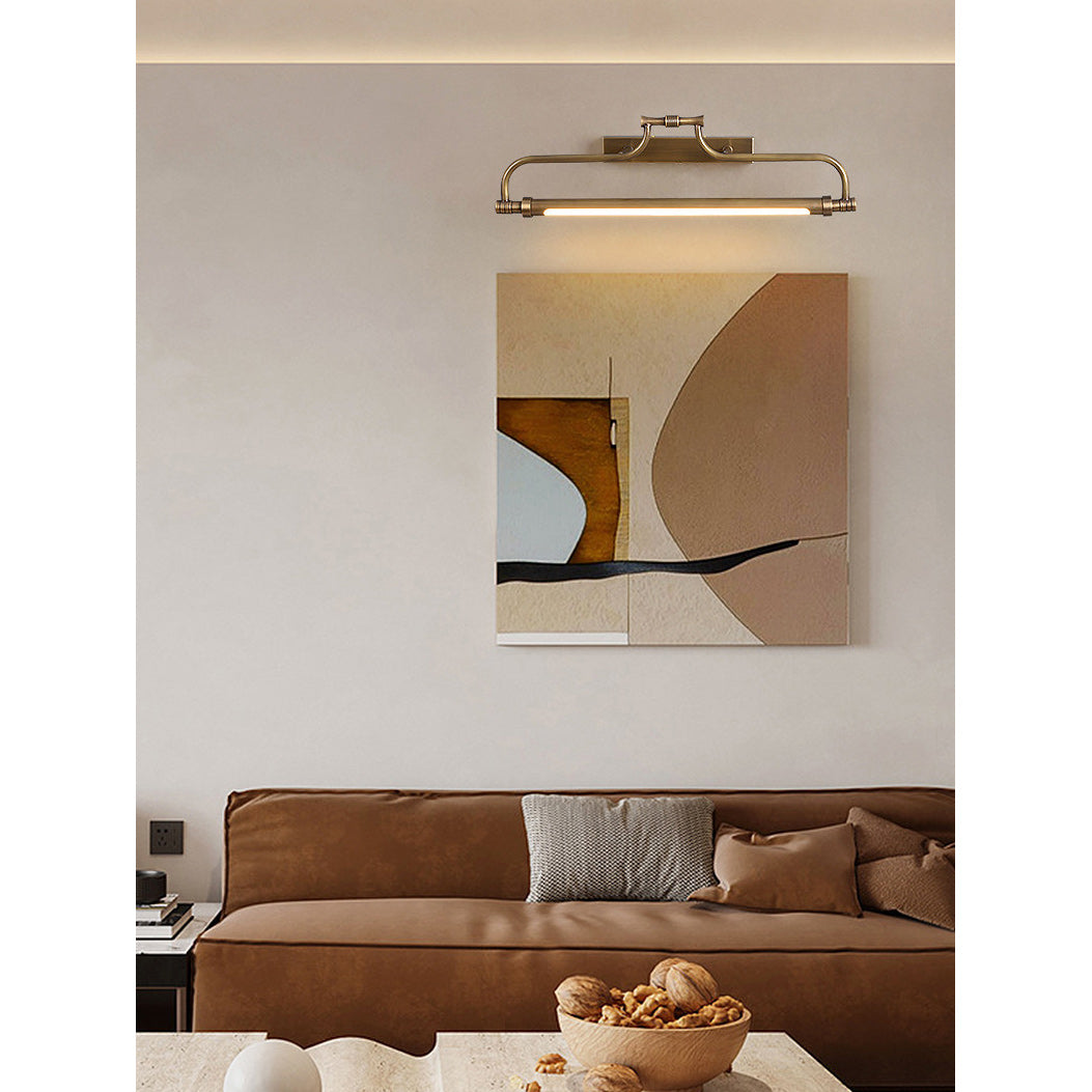 Aplique LED para cuadros de latón Lirama – sobre arte moderno
