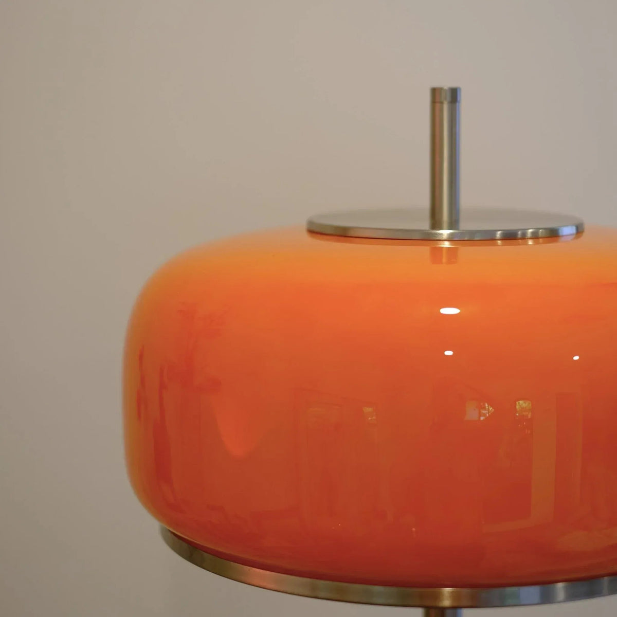 Lámpara de pie de cristal naranja Fogara – pantalla de cristal soplado naranja