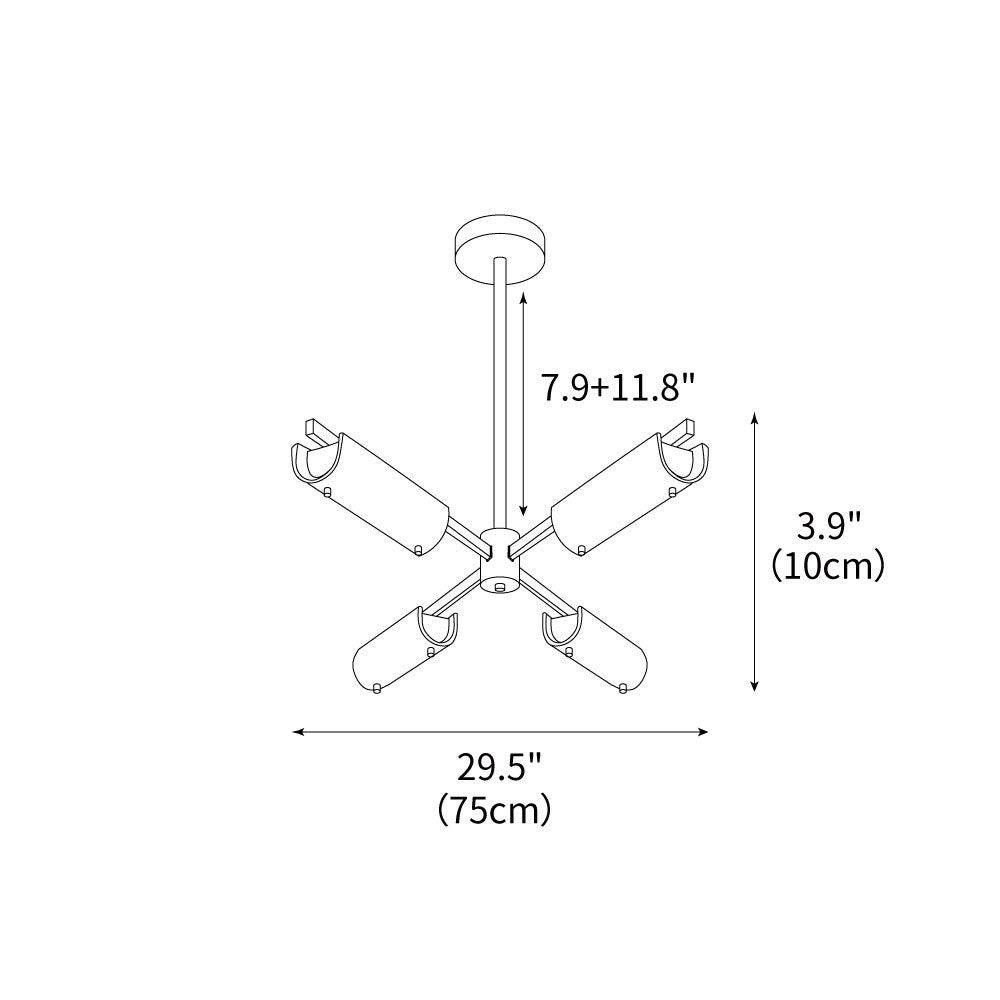 Lámpara de araña LED Gelarvo – medidas de la versión Ø 75 cm