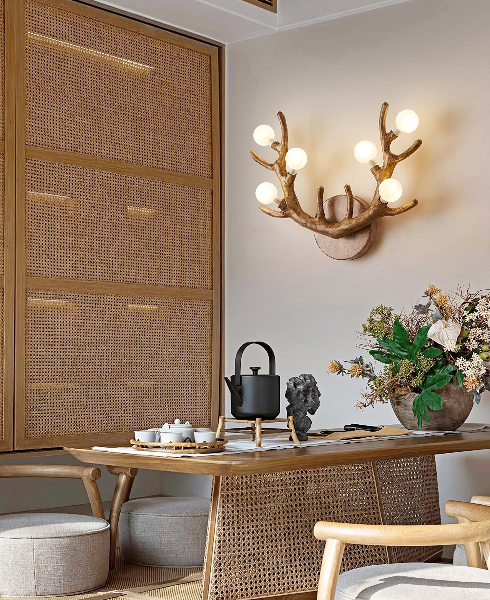 CiervoLuz - Lámpara de Pared de Madera con Diseño Natural