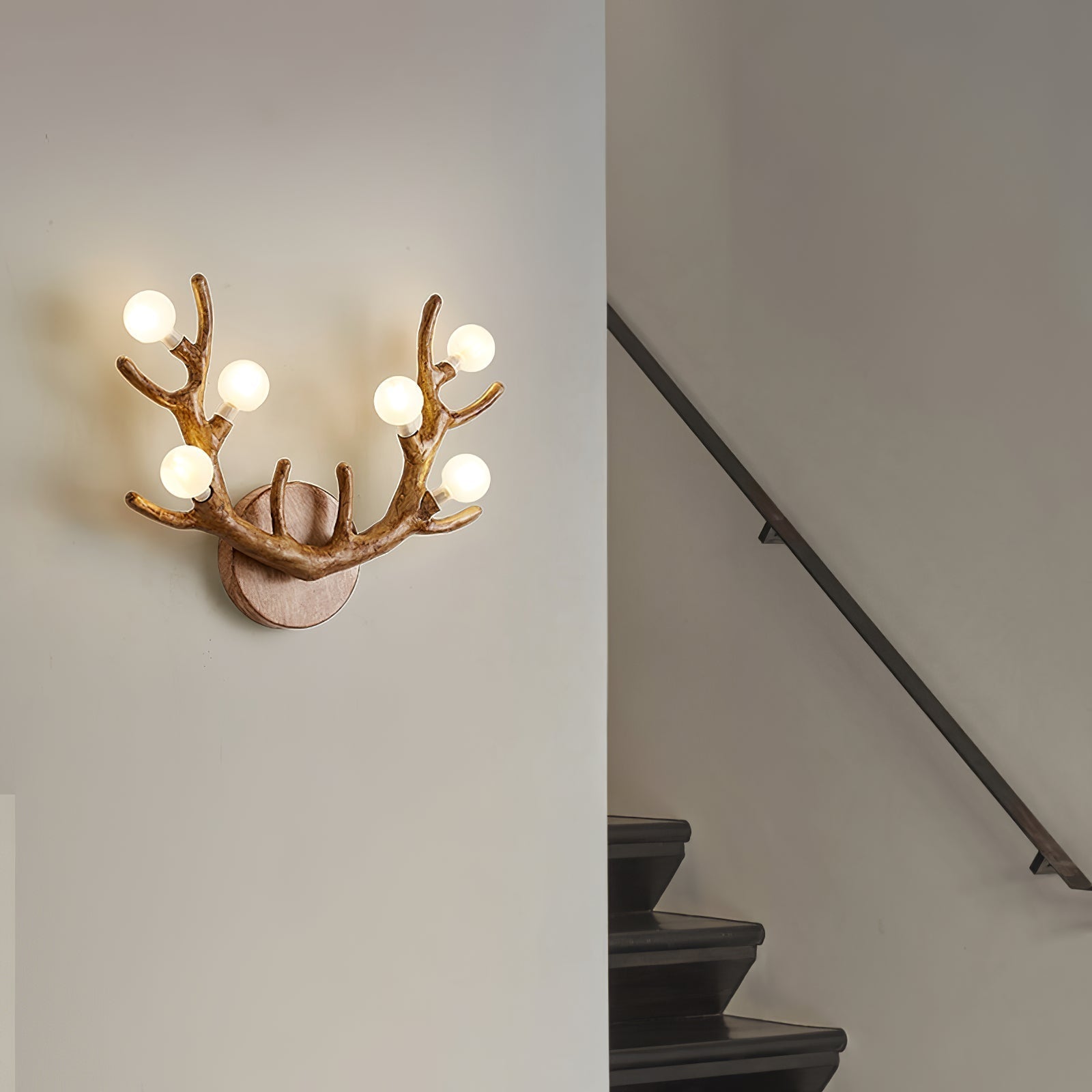 CiervoLuz - Lámpara de Pared de Madera con Diseño Natural