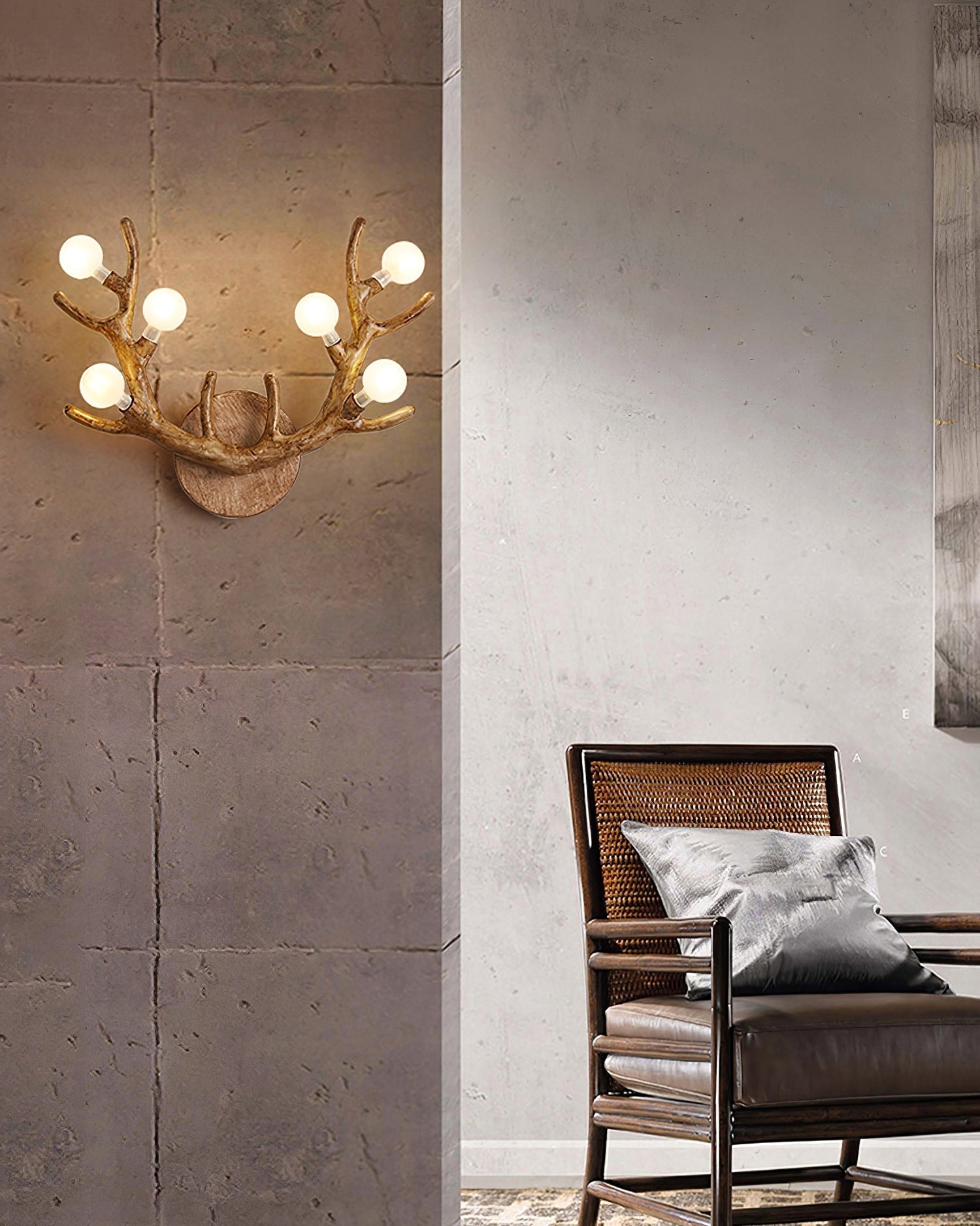 CiervoLuz - Lámpara de Pared de Madera con Diseño Natural