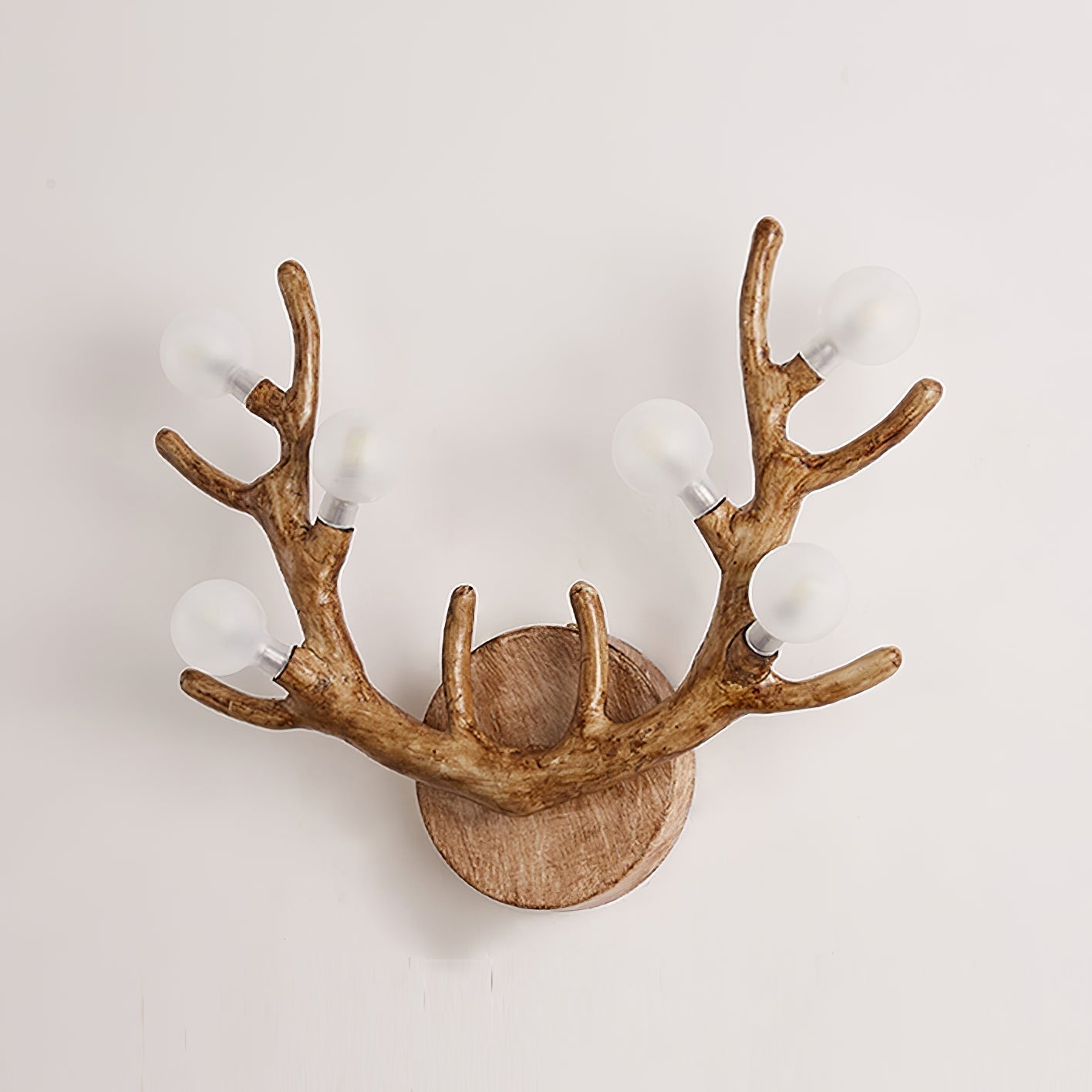 CiervoLuz - Lámpara de Pared de Madera con Diseño Natural