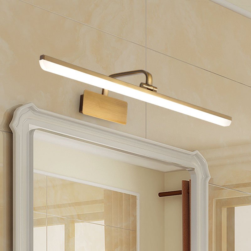 Aplique de Baño LED en Acabado Dorado Satinado con Luz de Maquillaje Integrada 0
