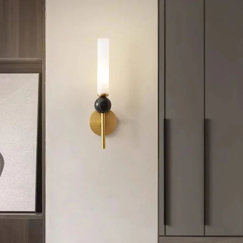 Aplique de Mármol Moderno LED G9 5W 3000K en Oro o Negro – Lámparas de Pared Interior para Dormitorio y Sala de Estar 1