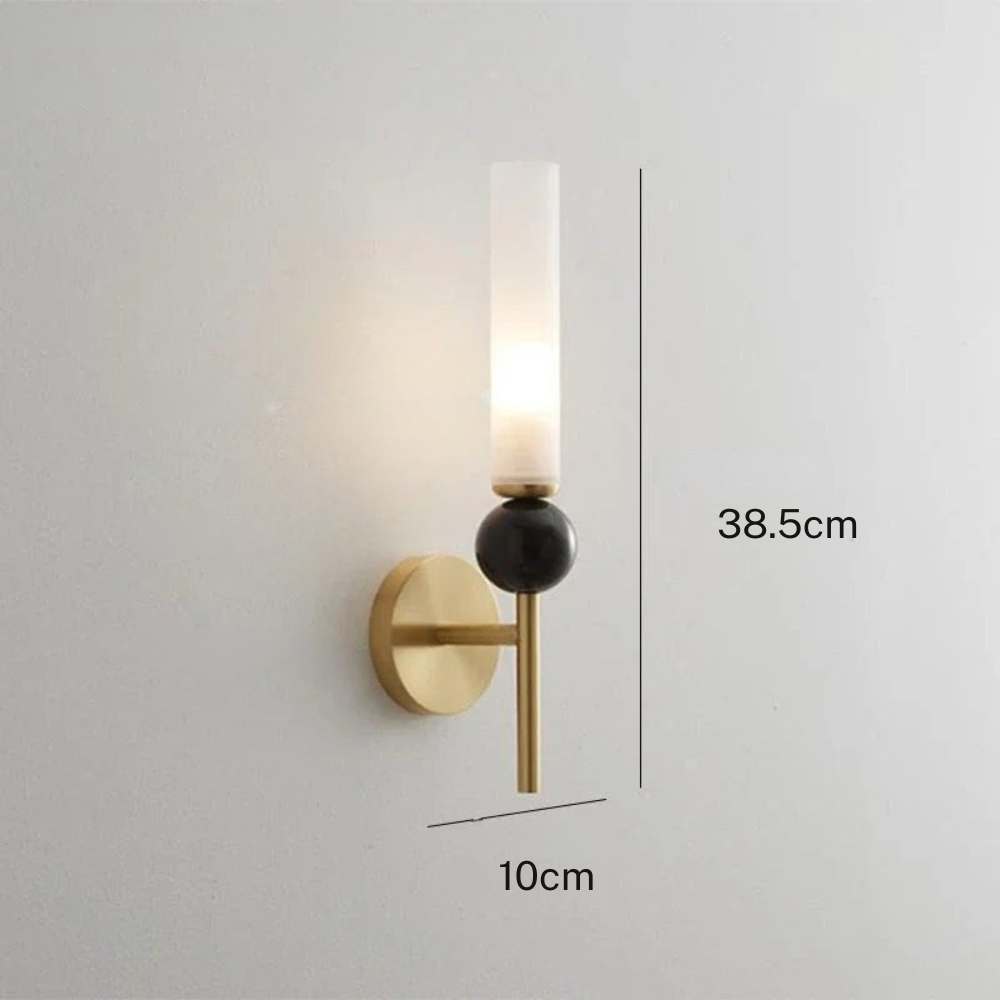 Zorvia - Aplique de Mármol Moderno LED G9 5W 3000K en Oro o Negro - Lámparas de Pared Interior para Dormitorio y Sala de Estar