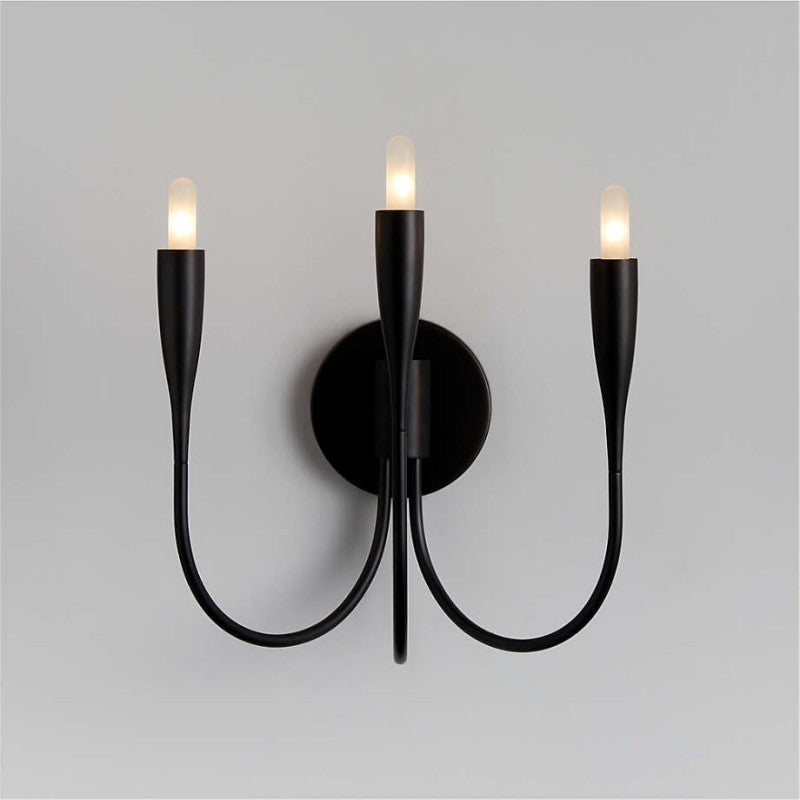 Aplique de Pared Candelabro Curvo de Acero con Acabado en Latón – Luz Dimmable E12 2