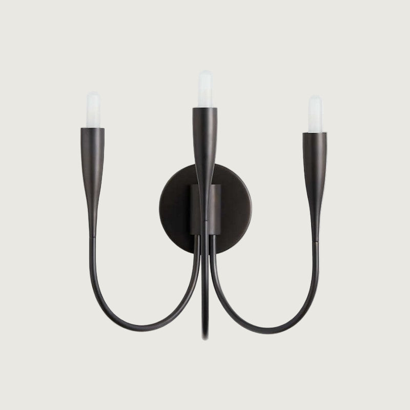 Aplique de Pared Candelabro Curvo de Acero con Acabado en Latón – Luz Dimmable E12 5