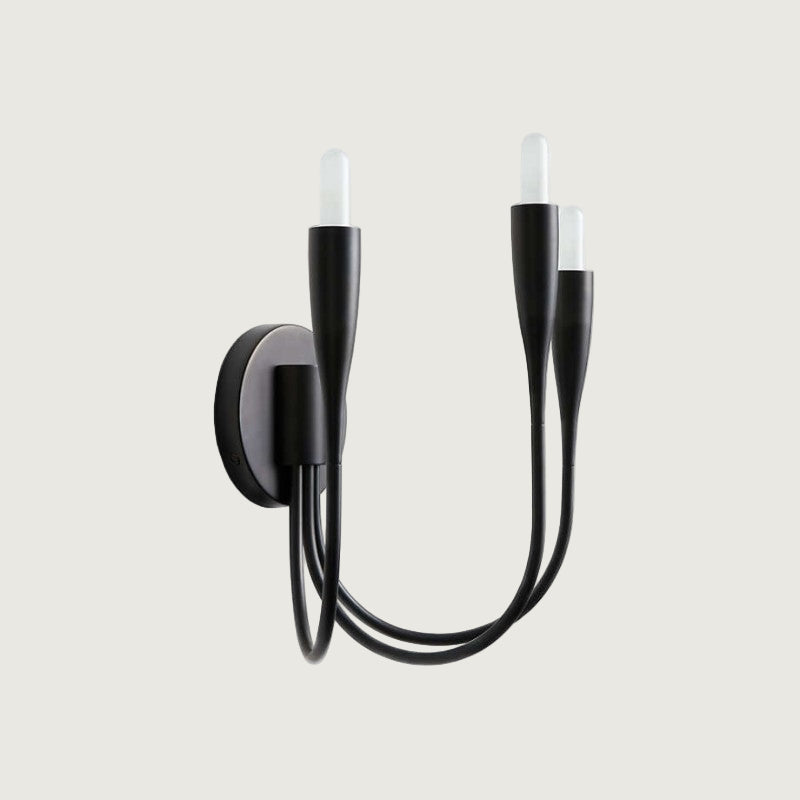 Aplique de Pared Candelabro Curvo de Acero con Acabado en Latón – Luz Dimmable E12 6