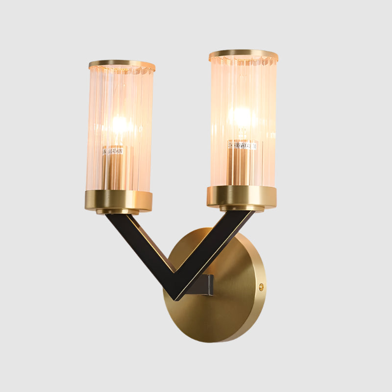 Aplique de Pared Creativo en Forma de V con Acabado en Oro – Lámpara para Baño Estilo Mid-Century 6