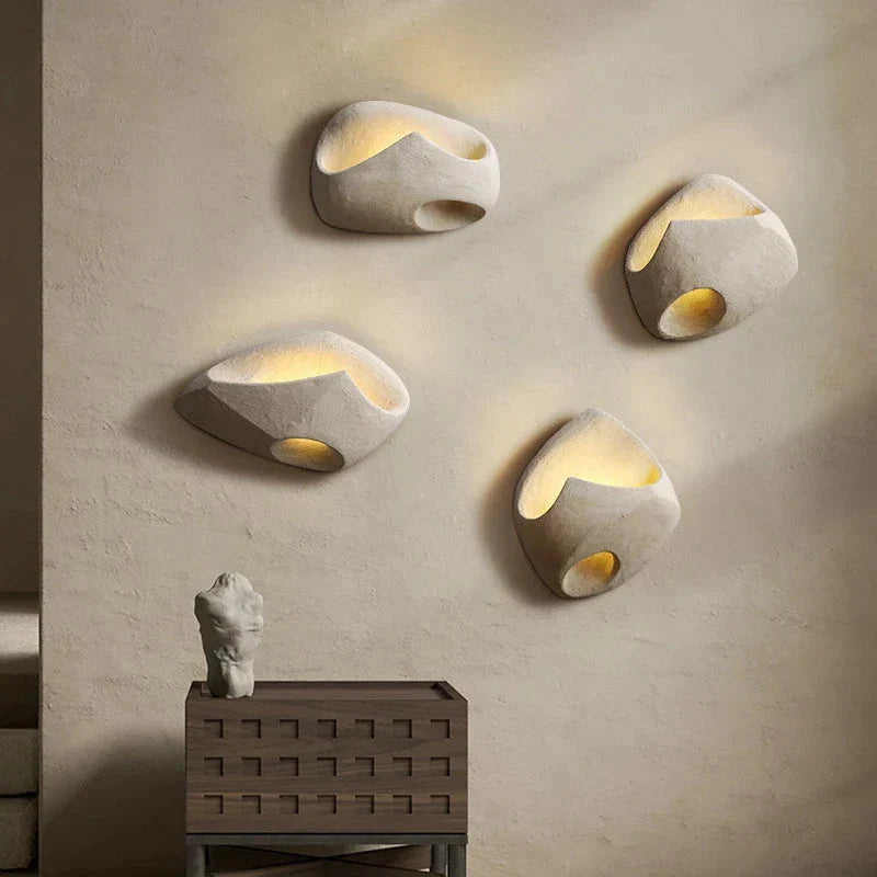 Aplique de Pared Edda Art-Deco en Cemento, Lámpara LED para Dormitorio y Oficina, Diseño Industrial y Escultórico 1