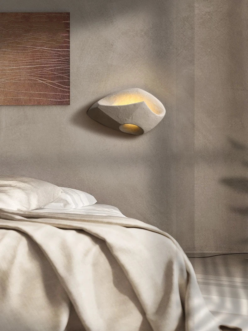 Aplique de Pared Edda Art-Deco en Cemento, Lámpara LED para Dormitorio y Oficina, Diseño Industrial y Escultórico 5