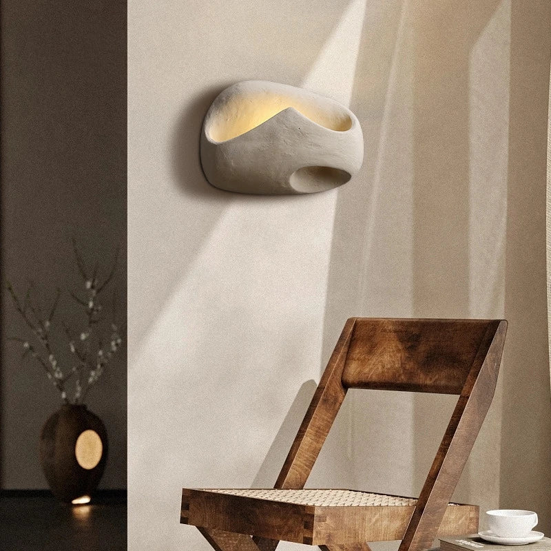 Aplique de Pared Edda Art-Deco en Cemento, Lámpara LED para Dormitorio y Oficina, Diseño Industrial y Escultórico 6