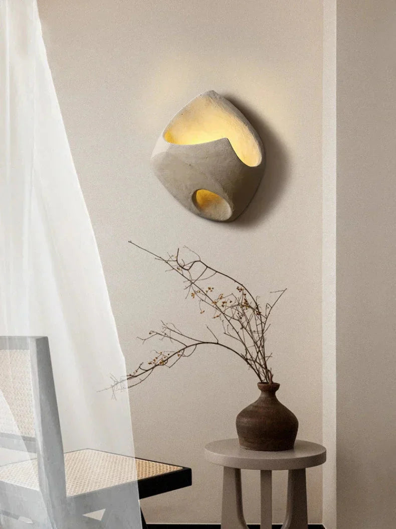 Aplique de Pared Edda Art-Deco en Cemento, Lámpara LED para Dormitorio y Oficina, Diseño Industrial y Escultórico 7