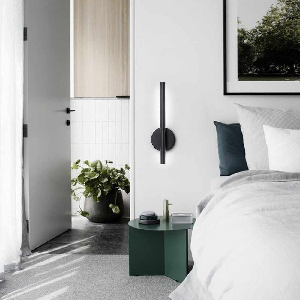 Aplique de Pared LED Minimalista Negro con Brazo Ajustable para Dormitorios y Baños - Iluminación Moderna y Eficiente 1