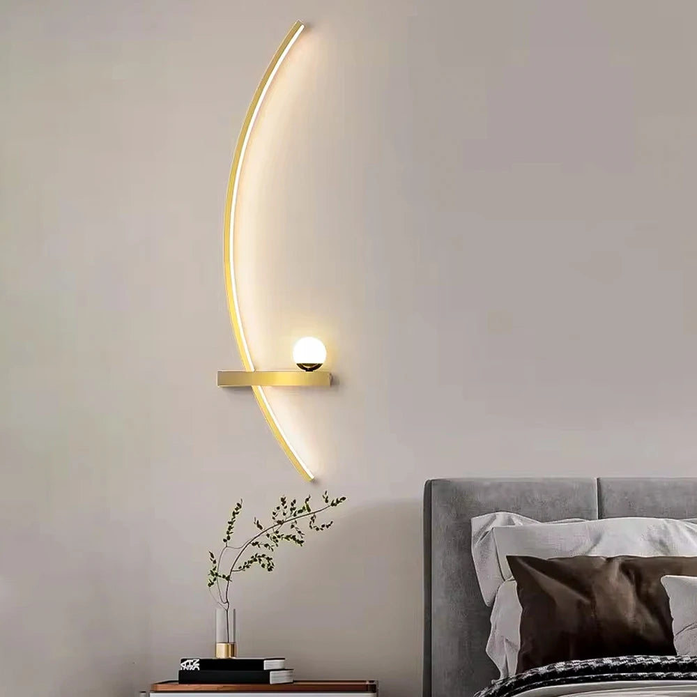 Gliman - Aplique de Pared LED Moderno de Aluminio con Luz Cálida Ideal para Dormitorio y Ambientes Elegantes