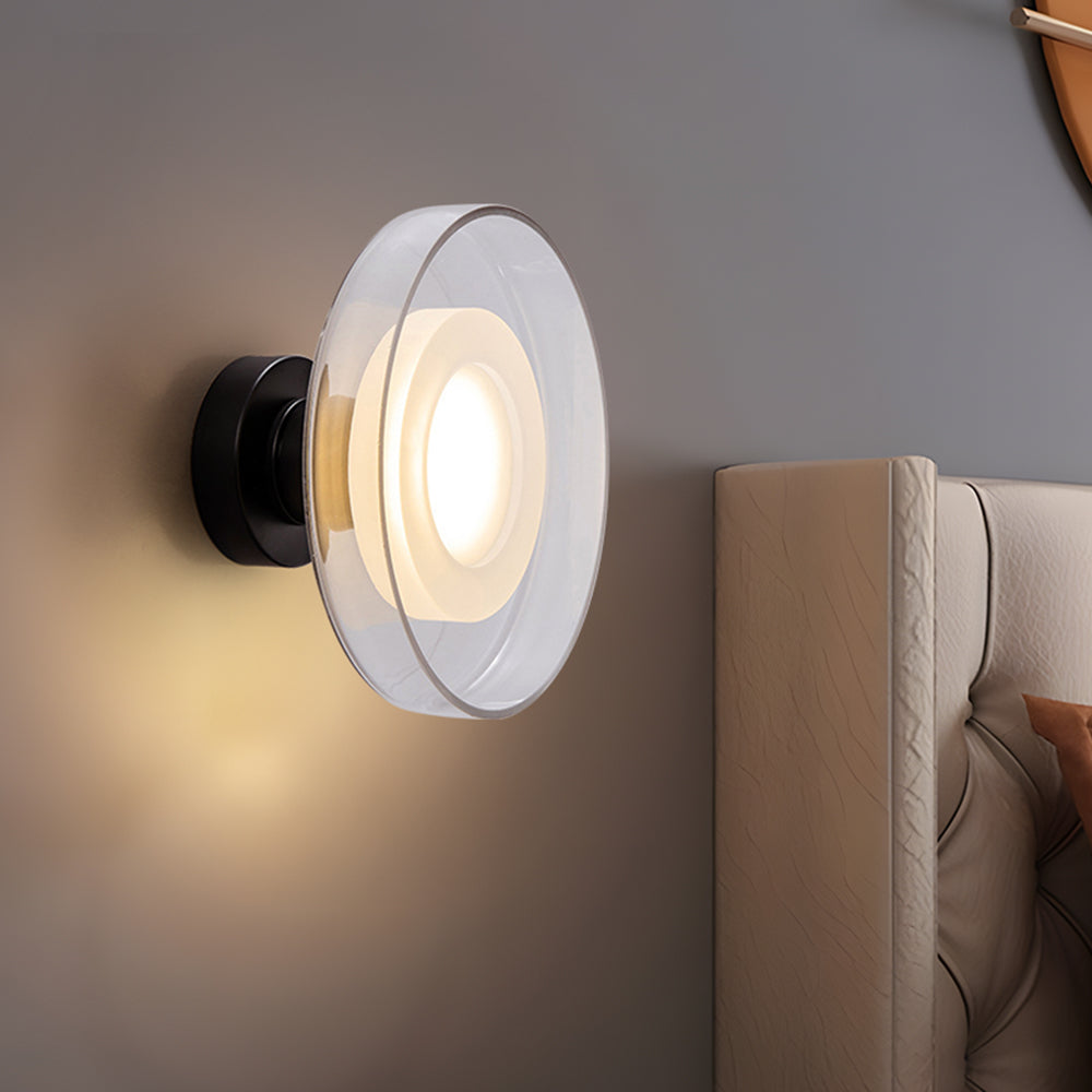 Aplique de Pared LED Redondo de Vidrio Moderno para Dormitorio y Sala de Estar, Diseño Nórdico, 12W, 960 Lúmenes 0