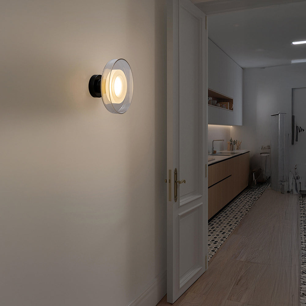 Aplique de Pared LED Redondo de Vidrio Moderno para Dormitorio y Sala de Estar, Diseño Nórdico, 12W, 960 Lúmenes 1