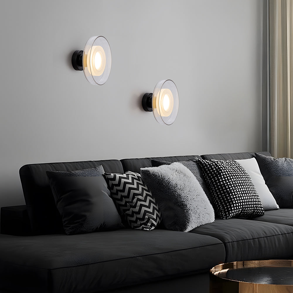 Aplique de Pared LED Redondo de Vidrio Moderno para Dormitorio y Sala de Estar, Diseño Nórdico, 12W, 960 Lúmenes 2