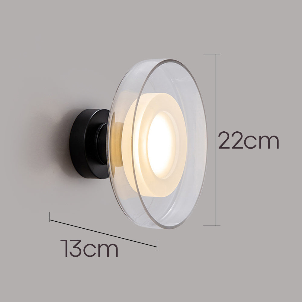 Aplique de Pared LED Redondo de Vidrio Moderno para Dormitorio y Sala de Estar, Diseño Nórdico, 12W, 960 Lúmenes 3