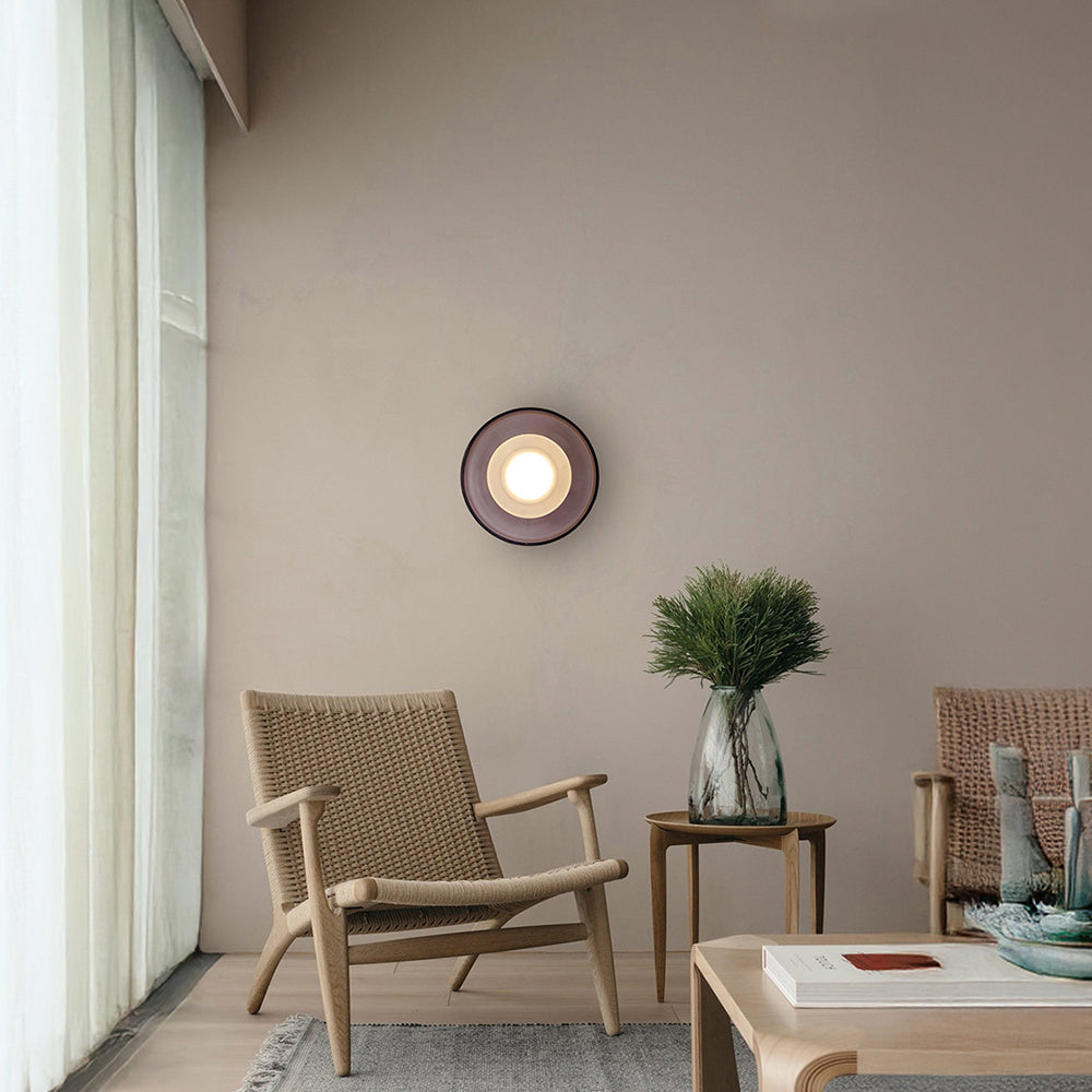 Aplique de Pared LED Redondo de Vidrio Moderno para Dormitorio y Sala de Estar, Diseño Nórdico, 12W, 960 Lúmenes 6