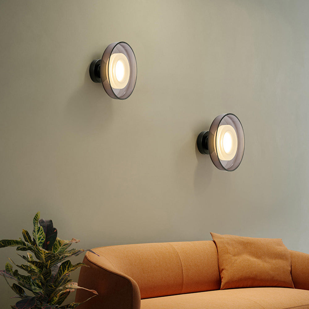 Aplique de Pared LED Redondo de Vidrio Moderno para Dormitorio y Sala de Estar, Diseño Nórdico, 12W, 960 Lúmenes 7