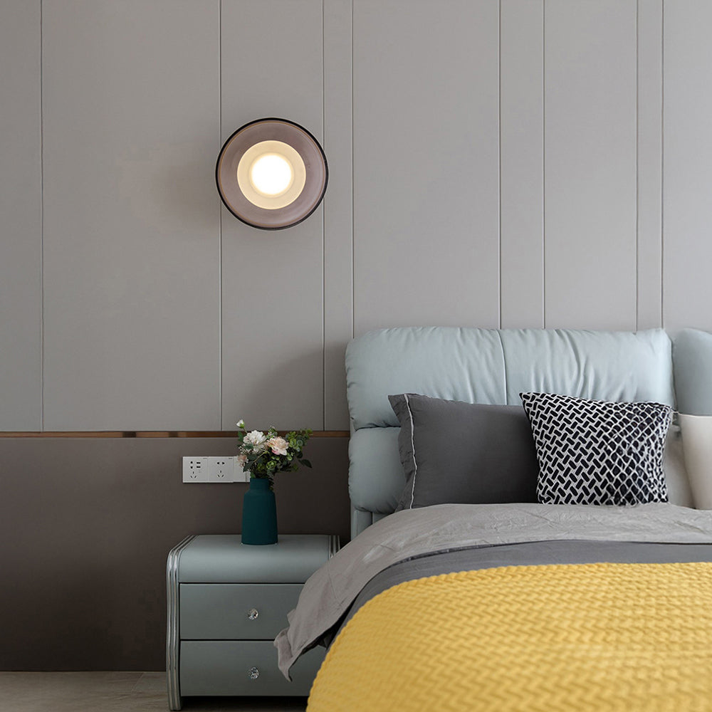 Aplique de Pared LED Redondo de Vidrio Moderno para Dormitorio y Sala de Estar, Diseño Nórdico, 12W, 960 Lúmenes 8