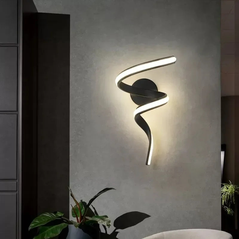 Aplique de Pared LED en Forma de Espiral, Lámpara Moderna para Interior y Exterior, Diseño Artístico y Eficiente, Ideal para Dormitorio y Salas 2