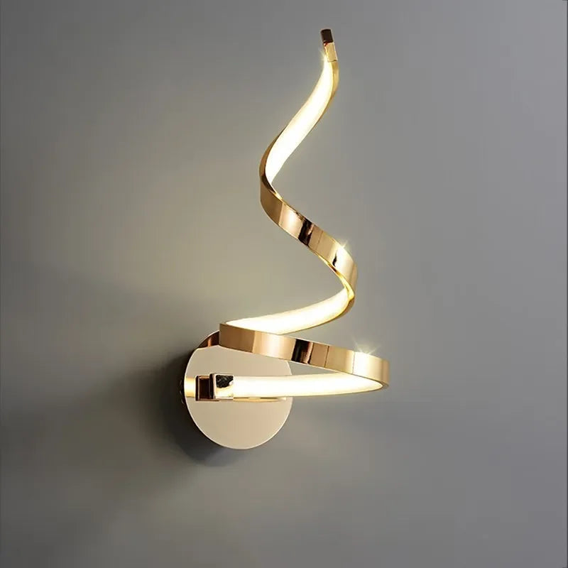 Aplique de Pared LED en Forma de Espiral, Lámpara Moderna para Interior y Exterior, Diseño Artístico y Eficiente, Ideal para Dormitorio y Salas 3