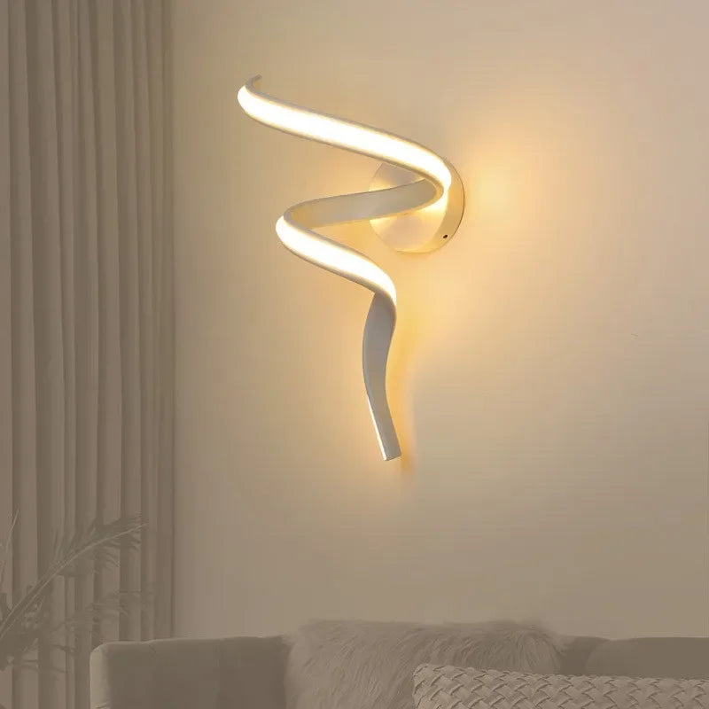 Aplique de Pared LED en Forma de Espiral, Lámpara Moderna para Interior y Exterior, Diseño Artístico y Eficiente, Ideal para Dormitorio y Salas 4
