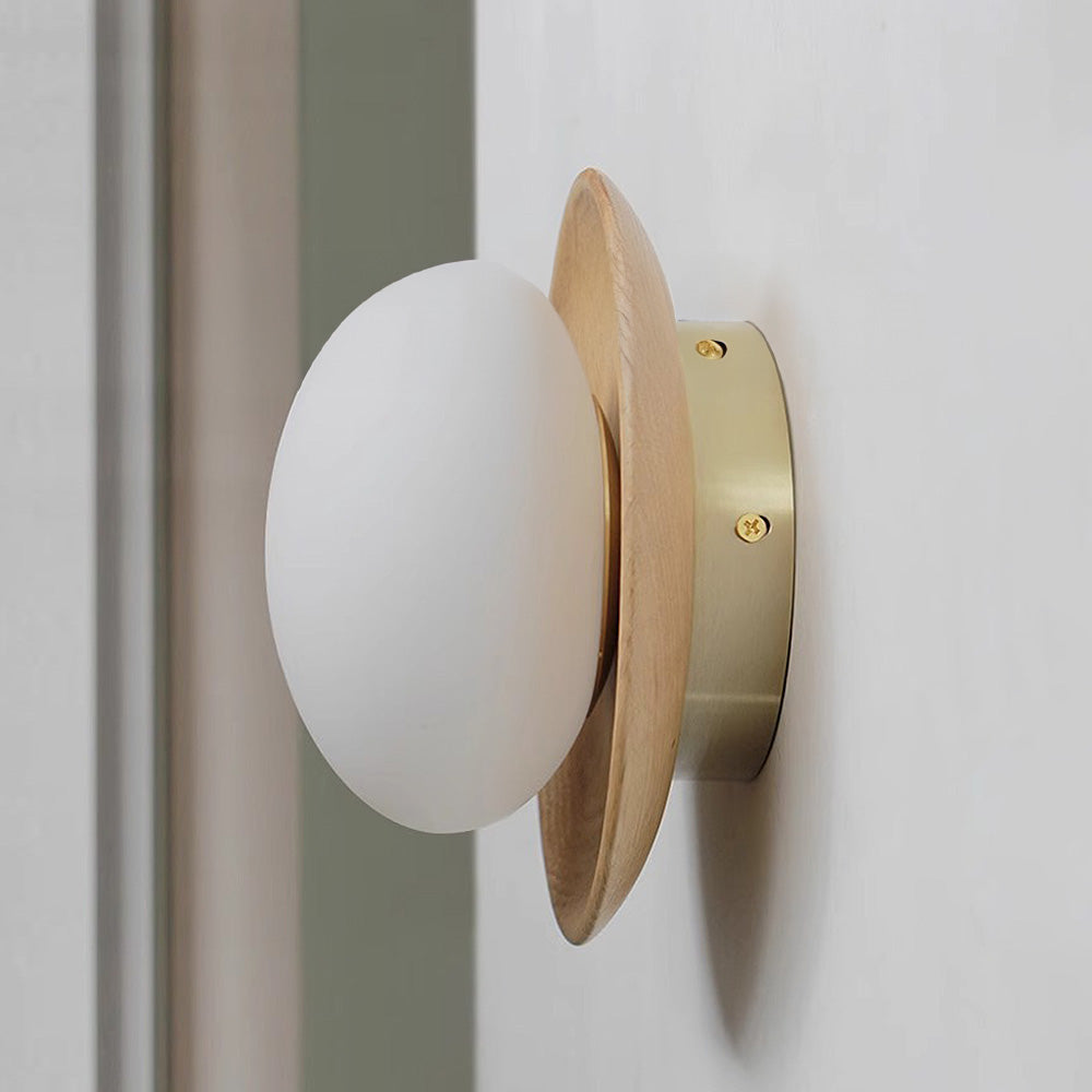 Aplique de Pared Minimalista de Madera Natural Blanca con Acabados Modernos para Dormitorio 1