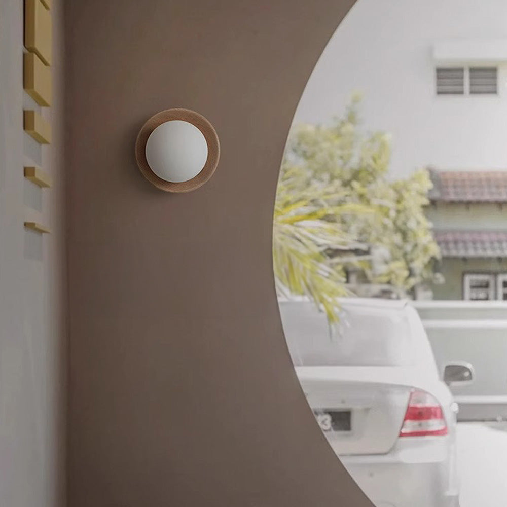 Aplique de Pared Minimalista de Madera Natural Blanca con Acabados Modernos para Dormitorio 3
