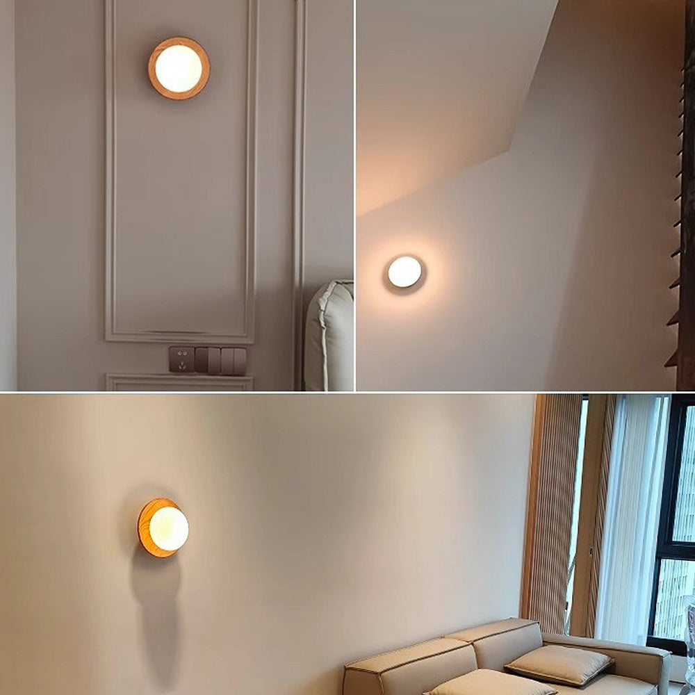 Aplique de Pared Minimalista de Madera Natural Blanca con Acabados Modernos para Dormitorio 4