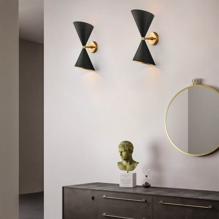 Aplique de Pared Moderno Estilo Mid-Century con Acabado Negro y Diseño de Dos Luces para Dormitorio o Sala 2