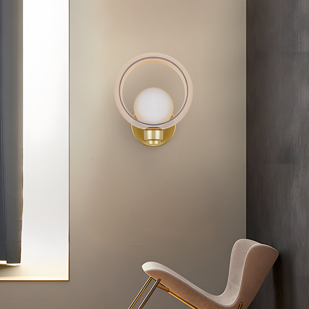 Aplique de Pared Moderno Redondo de Vidrio para Sala de Estar 3