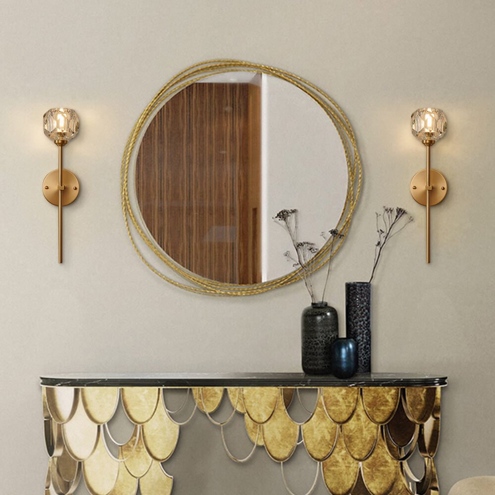 Aplique de Pared Moderno con Pantalla de Cristal y Diseño en Forma de Aguja - Ideal para Dormitorio y Espacios Elegantes 0