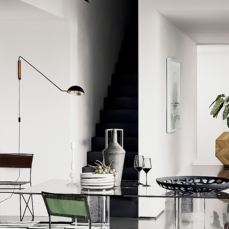 Aplique de Pared Moderno de 1 Foco en Negro y Latón para Dormitorio, Diseño Elegante y Fácil Instalación 6