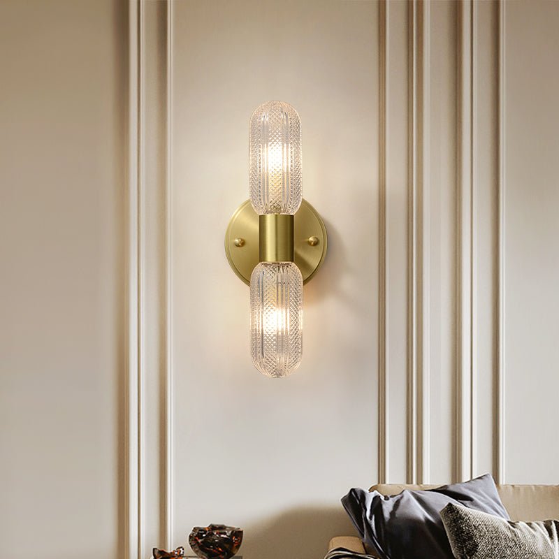 Aplique de Pared Moderno de Dos Luces con Acabado en Bronce y Vidrio 1